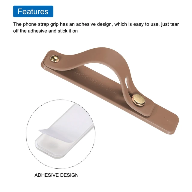 Alt view image 3 of 7 - 2Pcs Phone Loop Finger Holder Silicone Phone Strap Grip Holder Cell Phone Grip Stand for Most Smartphones Brown