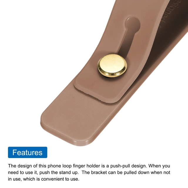 Alt view image 4 of 7 - 2Pcs Phone Loop Finger Holder Silicone Phone Strap Grip Holder Cell Phone Grip Stand for Most Smartphones Brown