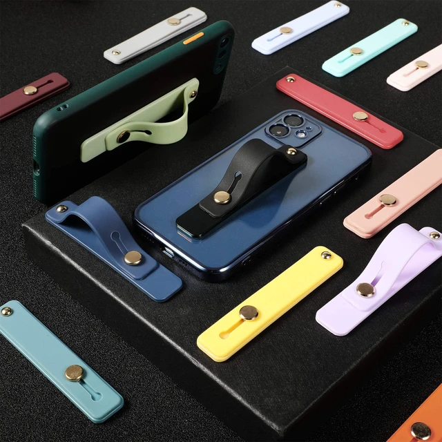 Alt view image 2 of 6 - 15 Pcs Phone Grip Strap Telescopic Finger Strap Stand,Colorful | Cell Phone Grip Strap Holder, Silicone Material, for Most Mobile Phone and Tablets