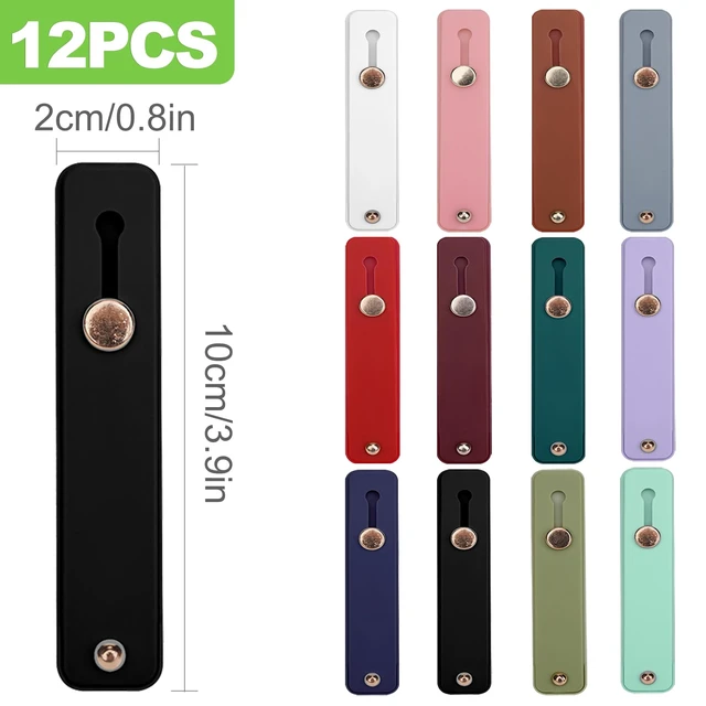 Alt view image 2 of 6 - 12-Piece Universal Phone Loop Finger Strap Holder, Portable Silicone Grip Strap for Phone Cases, Telescopic Finger Loop (Assorted Colors)