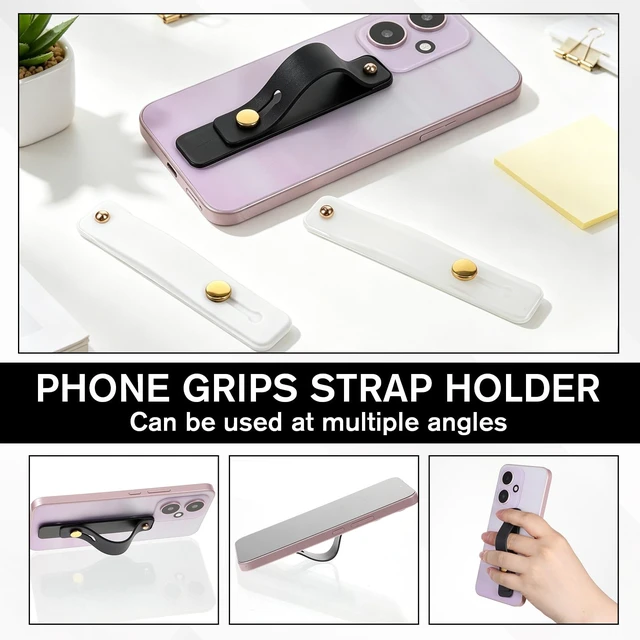 Alt view image 4 of 7 - 6 Pcs Phone Grips Strap Holder for Hand Grip Finger Kickstand | Universal Phones Case Holder Strap for Back of Phones Portable Phone Loop Finger Holder for Most Smartphones