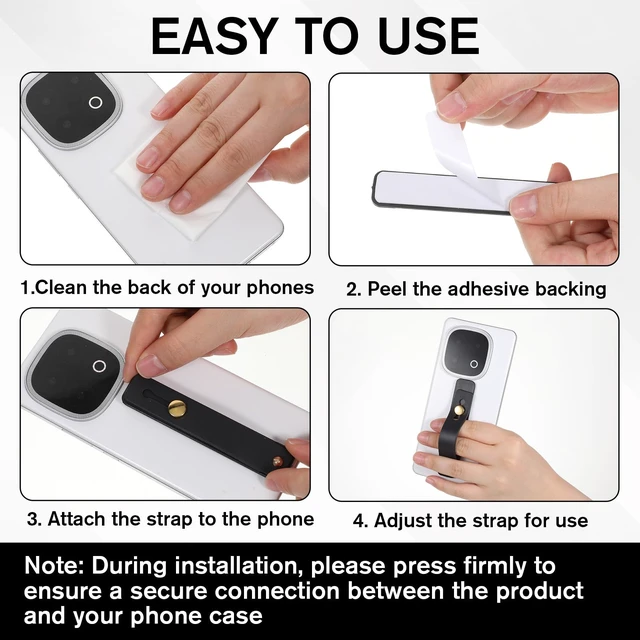 Alt view image 3 of 7 - 6 Pcs Phone Grips Strap Holder for Hand Grip Finger Kickstand | Universal Phones Case Holder Strap for Back of Phones Portable Phone Loop Finger Holder for Most Smartphones