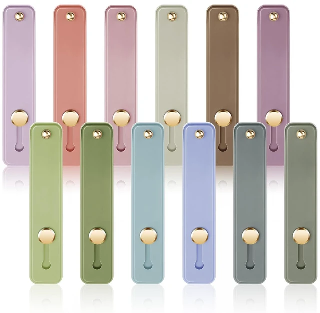 Main image of 12 Pcs Phone Finger Strap, Morandi Colors | Finger Loop for Phone Elastic Telescopic Band with Secure One Handed Hold, for Smartphone Cases