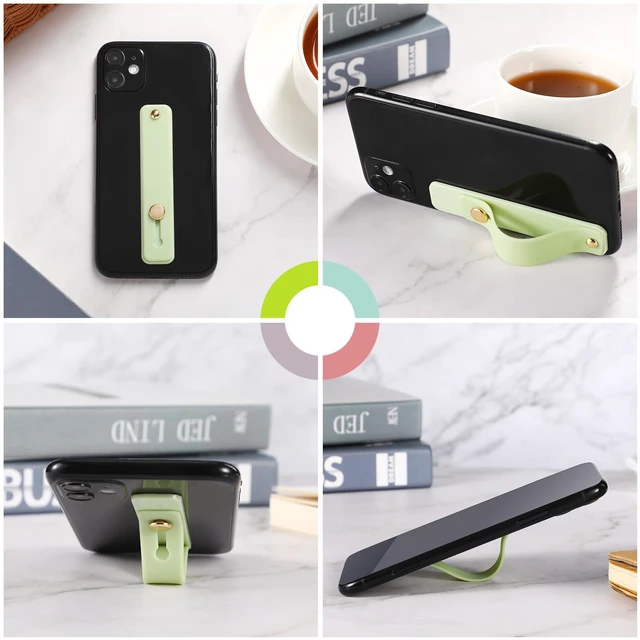 Alt view image 4 of 7 - 12 Pcs Phone Finger Strap, Morandi Colors | Finger Loop for Phone Elastic Telescopic Band with Secure One Handed Hold, for Smartphone Cases