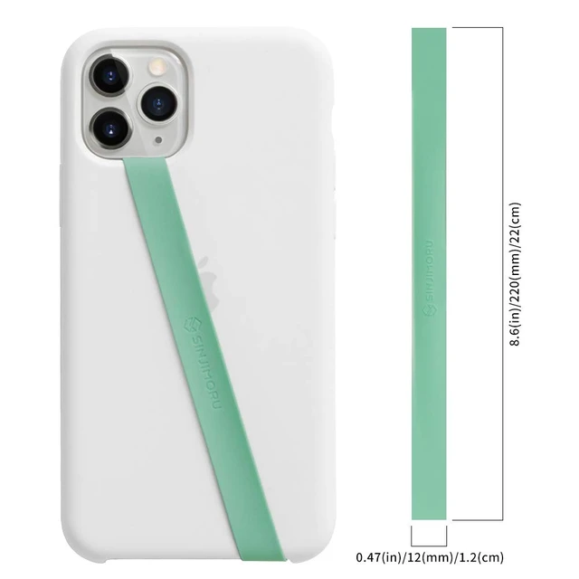 Alt view image 5 of 7 - Stretchable Silicone Phone Strap, Elastic Finger Grip, Mint | Sinji Loop, phone loop holder for phone case, wireless charging support, wrist pain relief, universal fit for phones