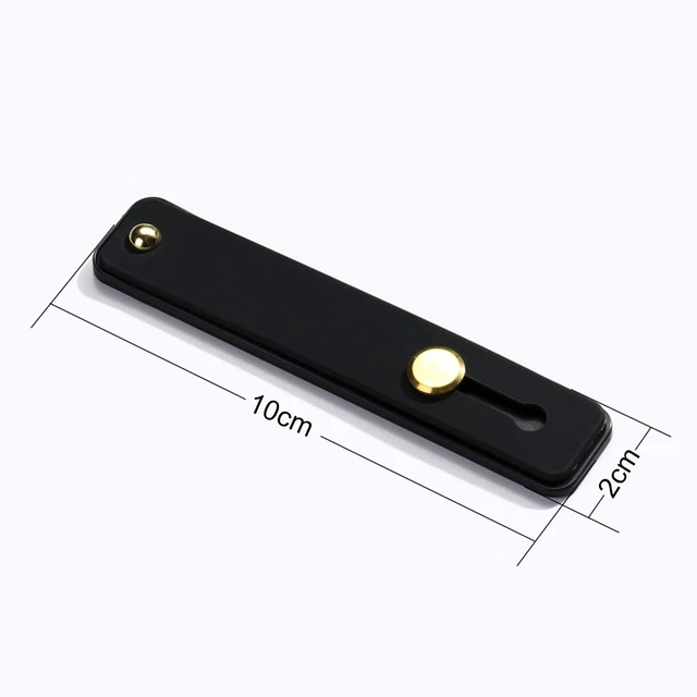 Alt view image 2 of 6 - Phone Grip Black Universal Sticky Finger Strap Holder for Smartphone or Cell Phone Case