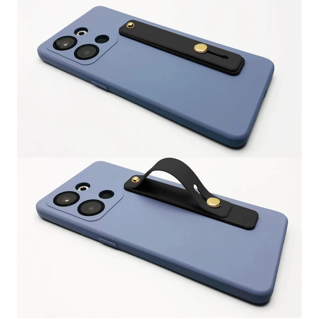Alt view image 3 of 6 - Phone Grip Black Universal Sticky Finger Strap Holder for Smartphone or Cell Phone Case