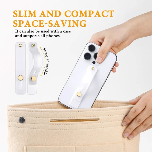 Alt view image 6 of 7 - 2-Pack White Silicone Phone Strap with Kickstand - Versatile Grip & Holder for Most Phones and Cases (Transparent * 2)
