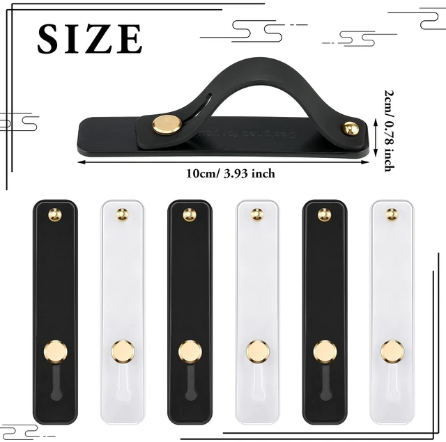 Alt view image 7 of 7 - 6 Pieces Phone Finger Strap Grip,White, Black,Classic | Finger Loop for Phone Elastic Telescopic Band with Secure One Handed Hold, for Smartphone Cases