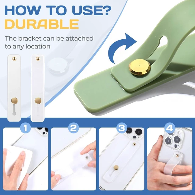 Alt view image 4 of 7 - 2PCS Phone Grip Finger Holder Loopy Phone Case Phone Grips for Back of Phone Universal Portable Phone Strap for Most Smartphones