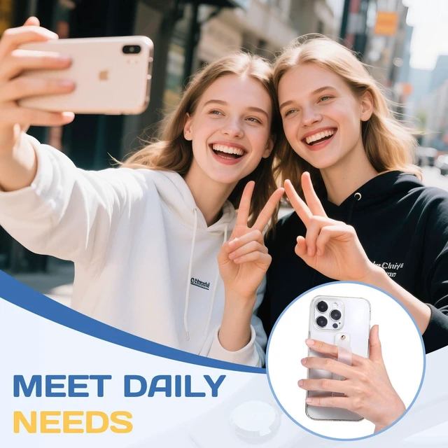 Alt view image 6 of 7 - 2PCS Phone Grip Finger Holder Loopy Phone Case Phone Grips for Back of Phone Universal Portable Phone Strap for Most Smartphones