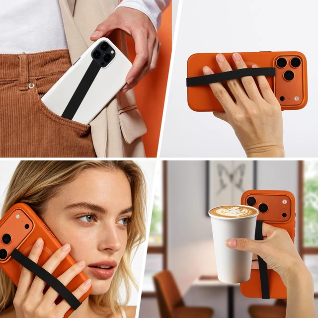 Alt view image 7 of 7 - Elastic Silicone Phone Grip Straps, Non-Slip Holders for iPhone and Android | Elastic Silicone Strap,More Secure Grip,Slim Profile,Multiple Phone Uses,Simple Installation,Phone Grip Strap
