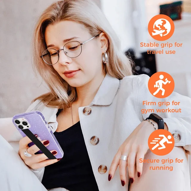Alt view image 4 of 7 - Elastic Silicone Phone Grip Straps, Non-Slip Holders for iPhone and Android | Elastic Silicone Strap,More Secure Grip,Slim Profile,Multiple Phone Uses,Simple Installation,Phone Grip Strap