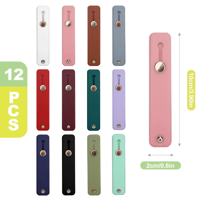 Alt view image 2 of 6 - 12 Pack Silicone Phone Finger Strap Grip Loop Holder for Universal Cell Phone Cases Adhesive Back One-Hand Operation Mobile Phone Accessory