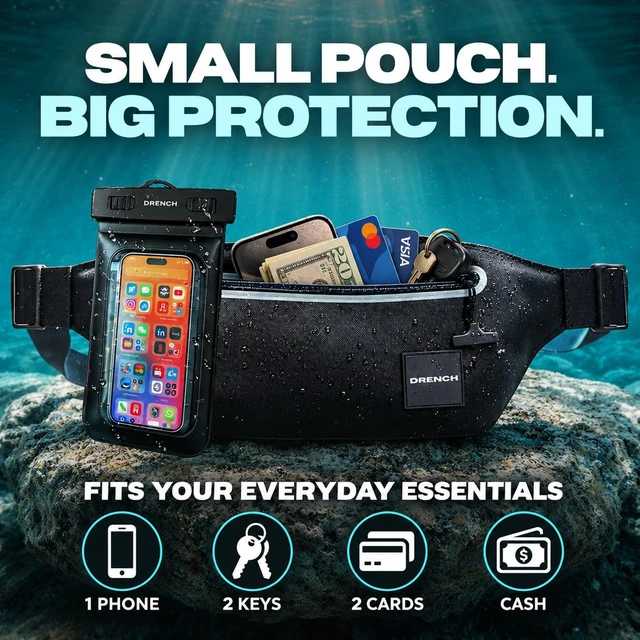 Alt view image 3 of 7 - 100% Underwater Waterproof Fanny Pack | Submersible Waterproof Phone Pouch & Waist Pack Dry Bag for Swimming, Boating, SUP & Snorkelling | Floating Belt Bag Underwater Phone Case | iPhone