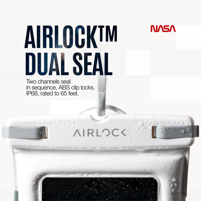 Alt view image 4 of 7 - NASA Waterproof Phone Pouch with AirLock Seal (2 Pack, Regular) | Underwater Touchscreen | Waterproof to 20m | Official NASA | K24 Floating Pouch | 40% Tougher PVC | Fits Most Phones
