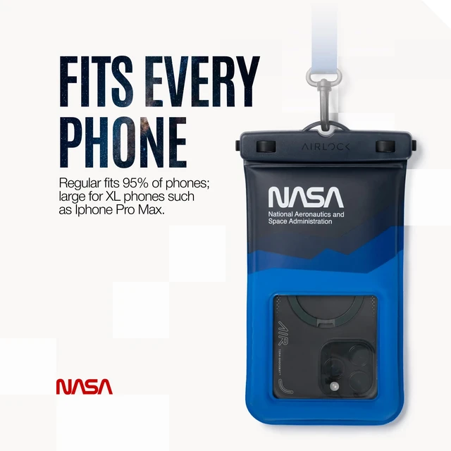 Alt view image 2 of 7 - NASA Waterproof Phone Pouch with AirLock Seal (2 Pack, Regular) | Underwater Touchscreen | Waterproof to 20m | Official NASA | K24 Floating Pouch | 40% Tougher PVC | Fits Most Phones