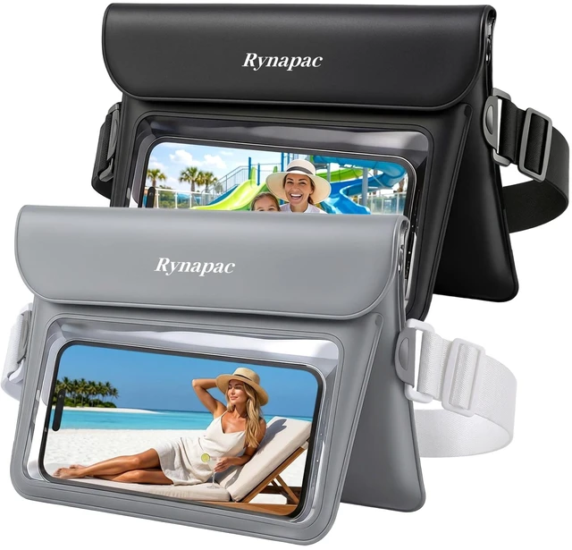 Main image of 2 Pack Waterproof Fanny Pack, IPX8 Double Space Dry Bag Phone Pouch | Touch Screen, Waterproof Bags for Phone Passport Wallet Purse Women Men, Beach Swimming Boating Kayaking Essentials