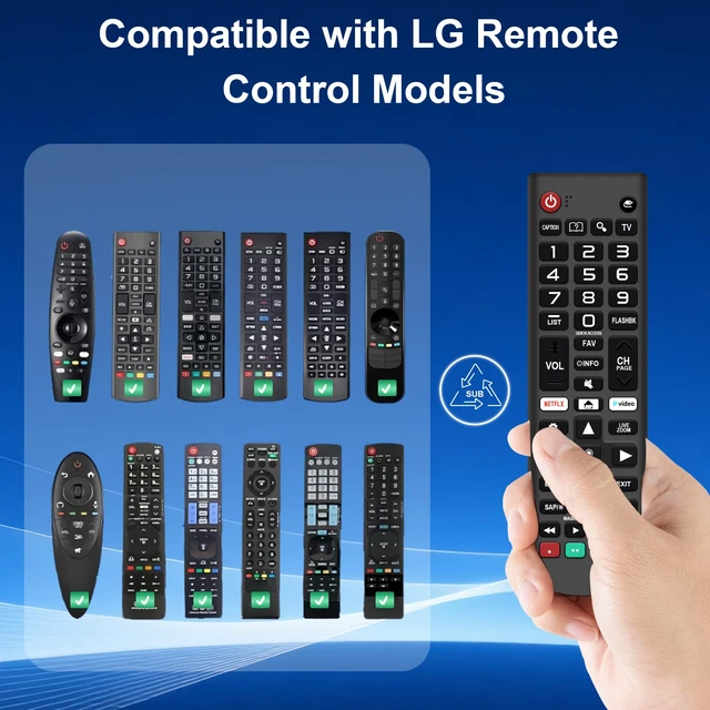 Alt view image 3 of 7 - Pack of 2 for LG TV Remote Control Replacement AKB75095307 | Universal for All LG Remote AKB75375604 AKB75675304 Compatible with All LG LCD LED OLED 3D HDTV Smart TVs - No Setup Needed
