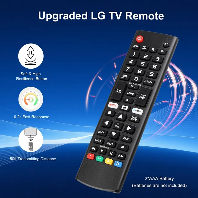 Alt view image 7 of 7 - Pack of 2 for LG TV Remote Control Replacement AKB75095307 | Universal for All LG Remote AKB75375604 AKB75675304 Compatible with All LG LCD LED OLED 3D HDTV Smart TVs - No Setup Needed