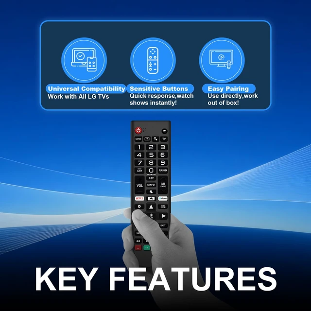 Alt view image 6 of 7 - Pack of 2 for LG TV Remote Control Replacement AKB75095307 | Universal for All LG Remote AKB75375604 AKB75675304 Compatible with All LG LCD LED OLED 3D HDTV Smart TVs - No Setup Needed