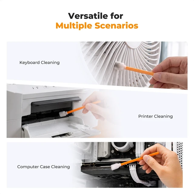 Alt view image 5 of 7 - 50 Foam Cleaning Swabs,for Electronics,Camera,Deep Cleaning | Premium Foam Swabs,Strong Adsorption,No Dripping,Long Sturdy Handle,Flexible,Unbreakable,Dual Packaging,Multi-Device Use,MK09