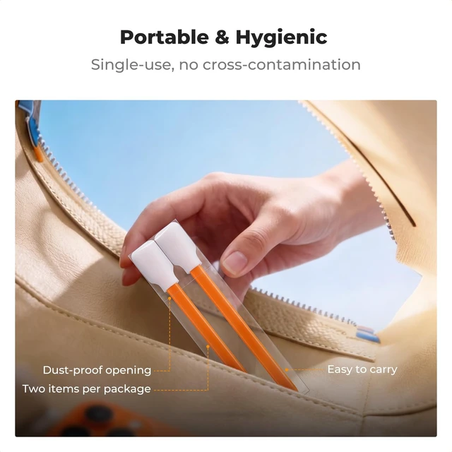 Alt view image 6 of 7 - 50 Foam Cleaning Swabs,for Electronics,Camera,Deep Cleaning | Premium Foam Swabs,Strong Adsorption,No Dripping,Long Sturdy Handle,Flexible,Unbreakable,Dual Packaging,Multi-Device Use,MK09