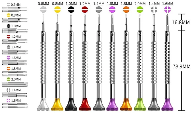Alt view image 2 of 6 - 10 pcs Precision Slotted And Phillips Watch Screwdriver Set Different Sizes With 20 Extra Replace Blades Watchmaker Screwdriver Set for Watch,Jewelry,Eyeglass