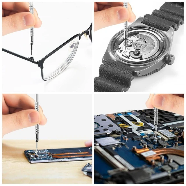 Alt view image 6 of 6 - 10 pcs Precision Slotted And Phillips Watch Screwdriver Set Different Sizes With 20 Extra Replace Blades Watchmaker Screwdriver Set for Watch,Jewelry,Eyeglass