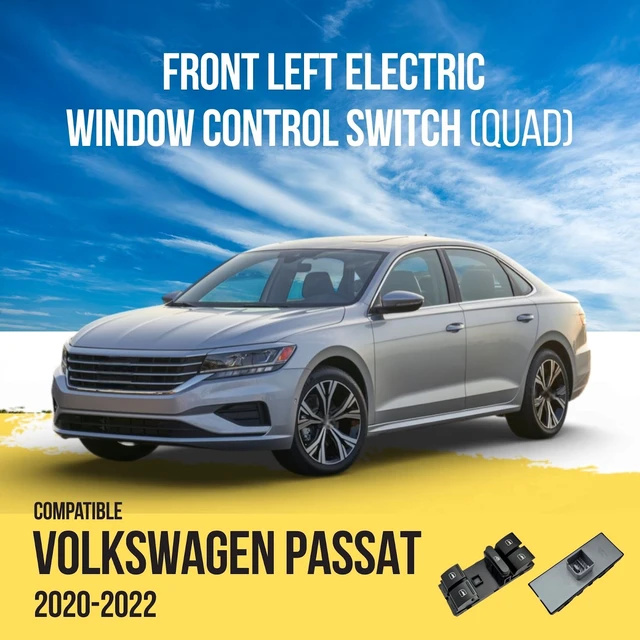 Alt view image 4 of 7 - Maxtel Front Left Electric Window Control Switch (Quad), compatible with Volkswagen Passat 2020-2022, Power Window Switch, 10 Pins, Black, 1-Year Manufacturer Warranty