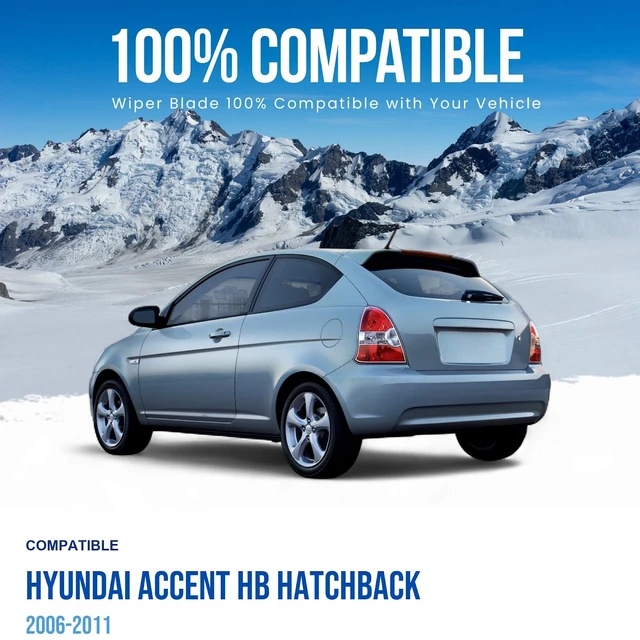 Alt view image 3 of 7 - Silbak Rear Wiper Blade compatible with Hyundai Accent HB Hatchback 2006-2011, 14 in (350 mm)