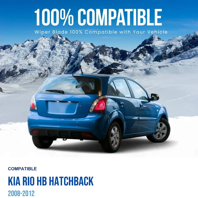 Alt view image 3 of 7 - Silbak Rear Wiper Blade compatible with Kia Rio HB Hatchback 2008-2012, 14 in (350 mm)
