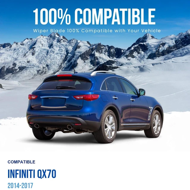 Alt view image 3 of 7 - Silbak Rear Wiper Blade compatible with Infiniti QX70 2014-2017, 14 in (350 mm)