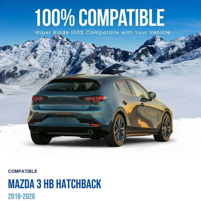 Alt view image 3 of 7 - Silbak Rear Wiper Blade compatible with Mazda 3 HB Hatchback 2019-2026, 14 in (350 mm)