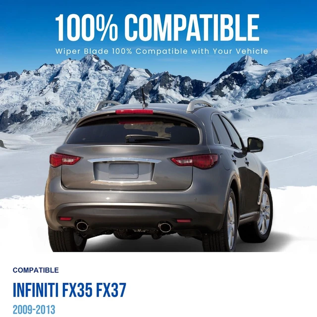 Alt view image 3 of 7 - Silbak Rear Wiper Blade compatible with Infiniti FX35 FX37 2009-2013, 14 in (350 mm)