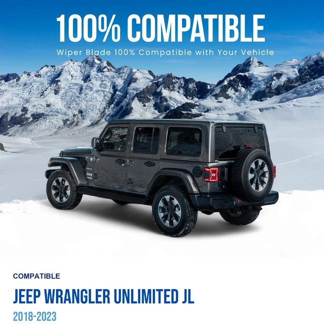 Alt view image 3 of 6 - Silbak Rear Wiper Blade compatible with Jeep Wrangler Unlimited JL 2018-2023, 13 in (330 mm)
