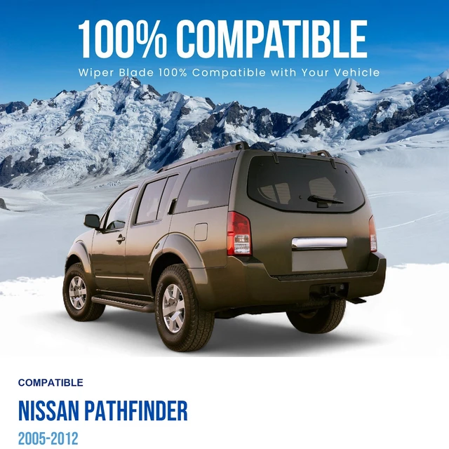 Alt view image 3 of 6 - Silbak Rear Wiper Blade compatible with Nissan Pathfinder 2005-2012, 13 in (330 mm) 28790 0V000