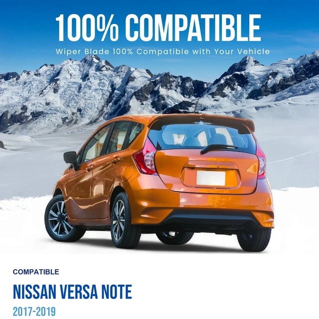 Alt view image 3 of 6 - Silbak Rear Wiper Blade compatible with Nissan Versa Note 2017-2019, 13 in (330 mm) 28790 0V000