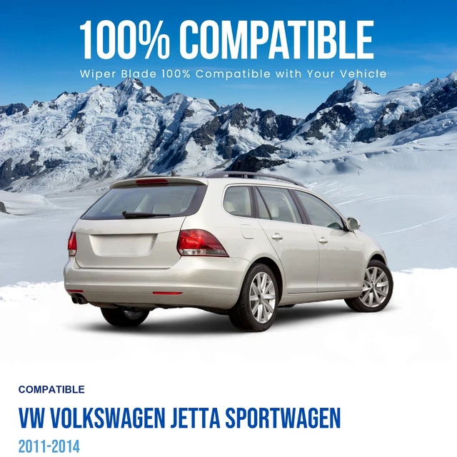 Alt view image 2 of 6 - Silbak Rear Wiper Blade compatible with VW Volkswagen Jetta SportWagen 2011-2014, 14 in (350 mm)