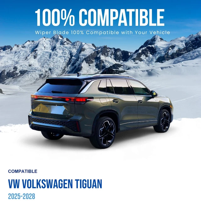Alt view image 2 of 6 - Silbak Rear Wiper Blade compatible with VW Volkswagen Tiguan 2025-2028, 12 in (300 mm)