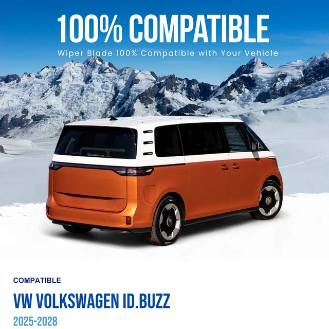 Alt view image 2 of 6 - Silbak Rear Wiper Blade compatible with VW Volkswagen ID.Buzz 2025-2028, 12 in (300 mm)