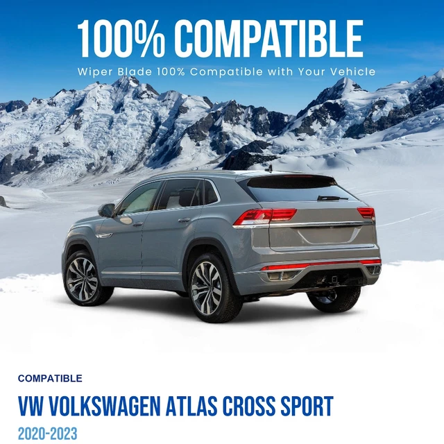 Alt view image 2 of 6 - Silbak Rear Wiper Blade compatible with VW Volkswagen Atlas Cross Sport 2020-2023, 14 in (350 mm)