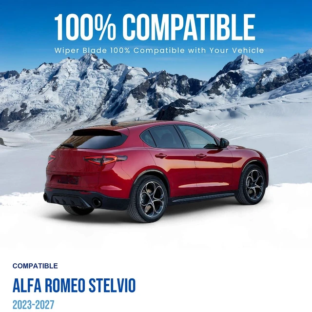 Alt view image 2 of 7 - Silbak Rear Wiper Blade compatible with Alfa Romeo Stelvio 2023-2027, 13 in (330 mm)