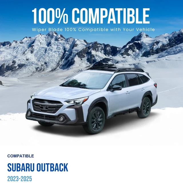 Alt view image 2 of 6 - Silbak Wiper Blade Set compatible with Subaru Outback 2023-2025, Front and Rear 3-Piece, Driver 24 in, Passenger 18 in, Rear 15 in
