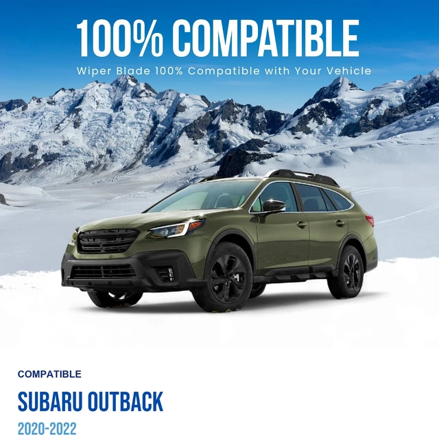 Alt view image 2 of 6 - Silbak Wiper Blade Set compatible with Subaru Outback 2020-2022, Front and Rear 3-Piece, Driver 24 in, Passenger 18 in, Rear 15 in