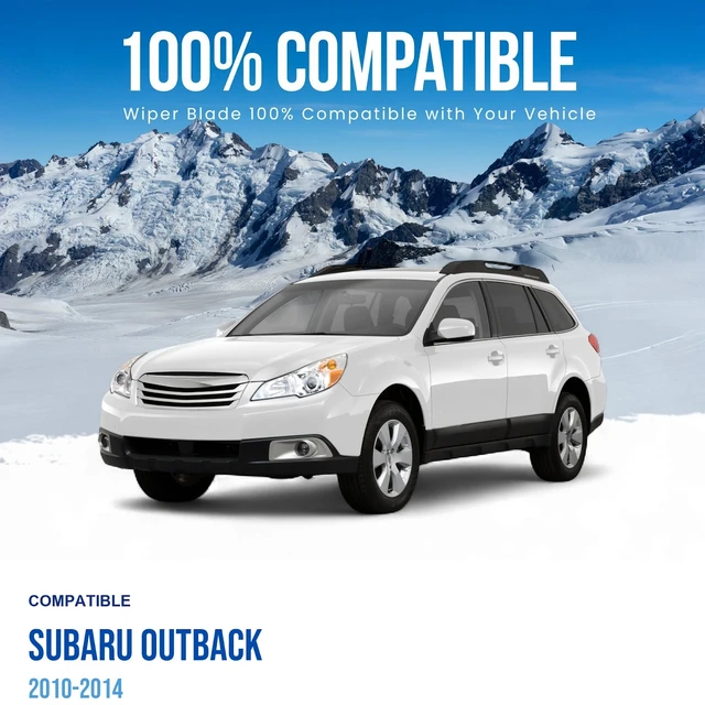 Alt view image 2 of 6 - Silbak Wiper Blade Set compatible with Subaru Outback 2010-2014, Front and Rear 3-Piece, Driver 26 in, Passenger 18 in, Rear 14 in