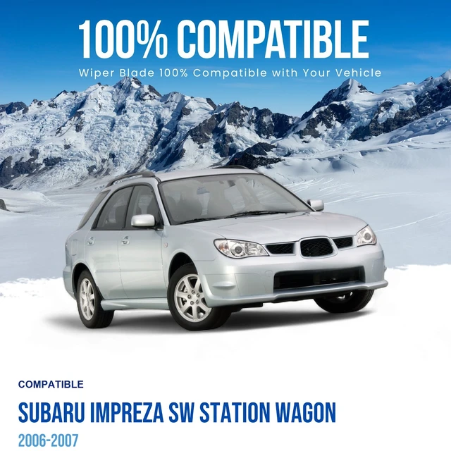 Alt view image 2 of 6 - Silbak Wiper Blade Set compatible with Subaru Impreza SW Station Wagon 2006-2007, Front and Rear 3-Piece, Driver 22 in, Passenger 16 in, Rear 14 in