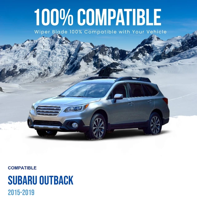 Alt view image 2 of 6 - Silbak Wiper Blade Set compatible with Subaru Outback 2015-2019, Front and Rear 3-Piece, Driver 26 in, Passenger 16 in, Rear 14 in