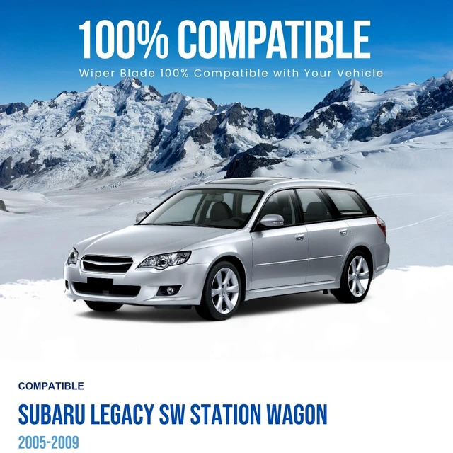 Alt view image 2 of 6 - Silbak Wiper Blade Set compatible with Subaru Legacy SW Station Wagon 2005-2009, Front and Rear 3-Piece, Driver 24 in, Passenger 18 in, Rear 14 in