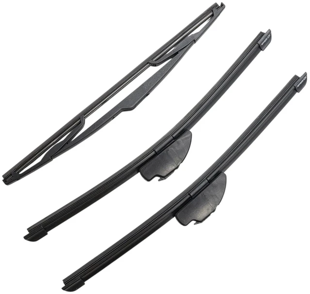 Main image of Silbak Wiper Blade Set compatible with Jeep Wrangler Unlimited 2007-2017, Front and Rear 3-Piece, Driver 15 in, Passenger 15 in, Rear 14 in